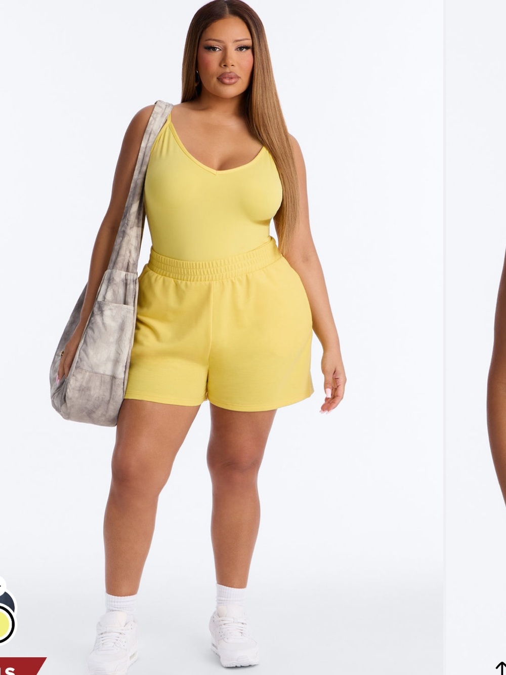 Fashion Nova Yellow Shorts Matching Set